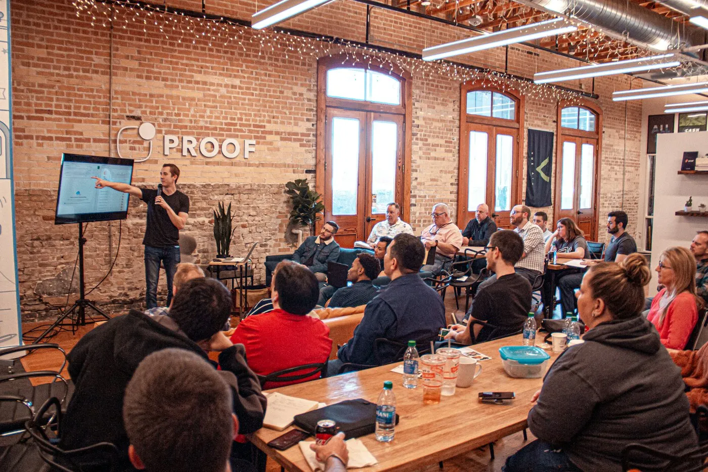 Audience following a live training session